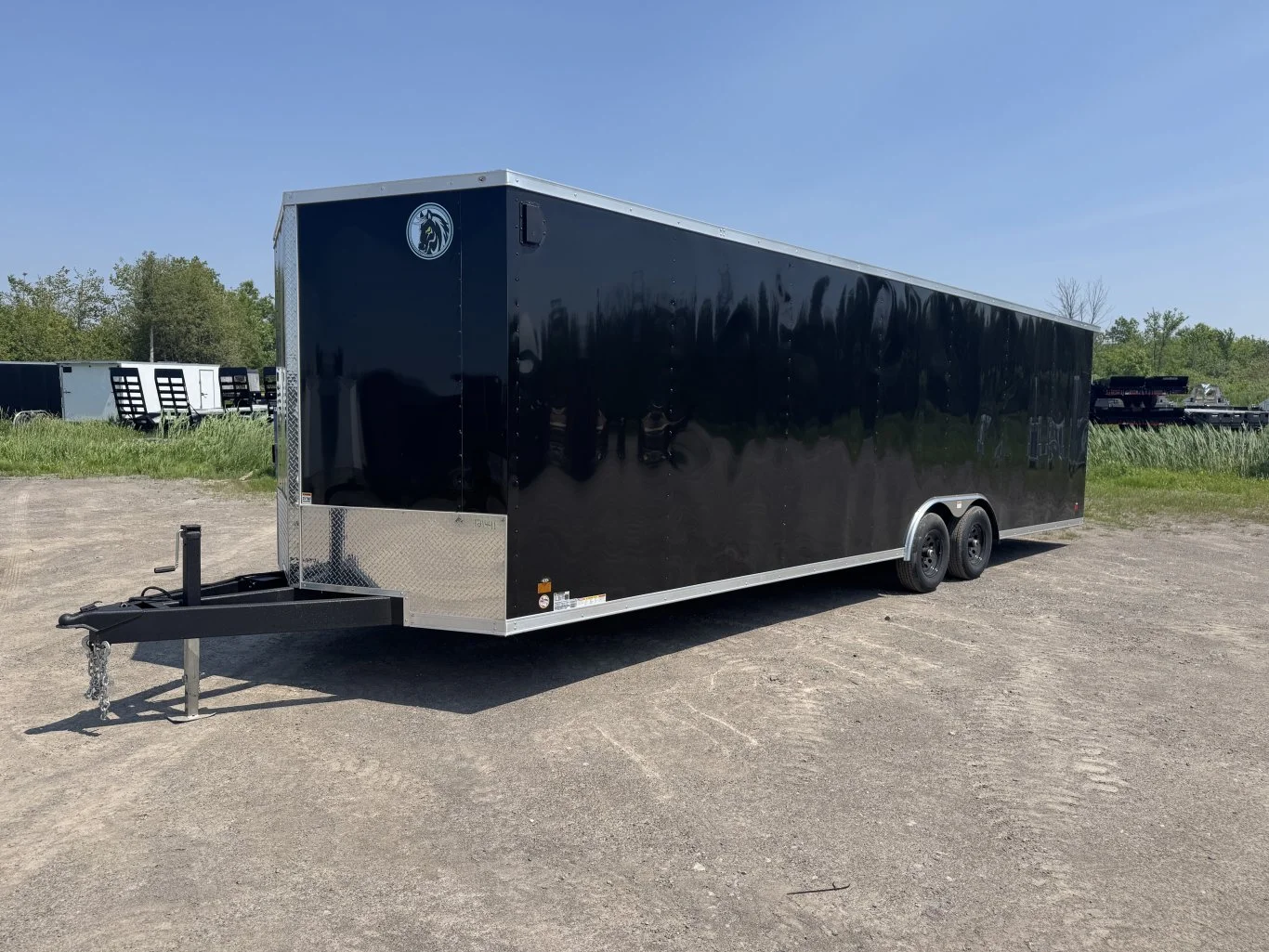 Open two-car hauler trailer